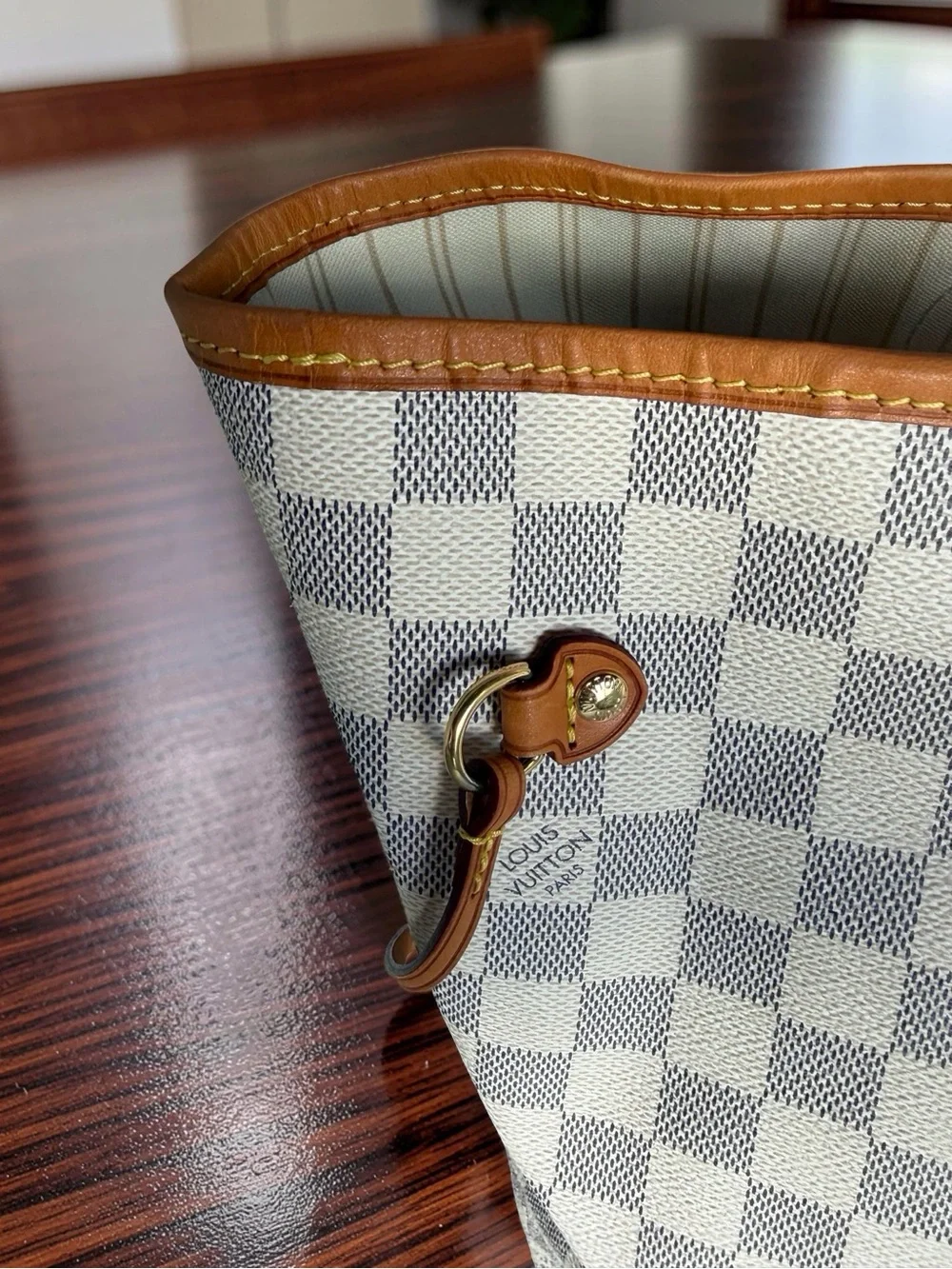 Authentic Preowned Louis Vuitton Damier Azur Neverfull MM Canvas Tote Handbag